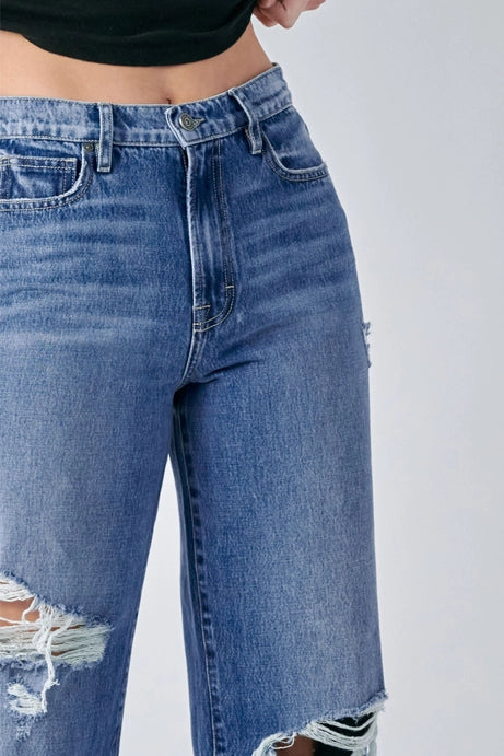 Medium Wash Distressed Classic Dad Jeans